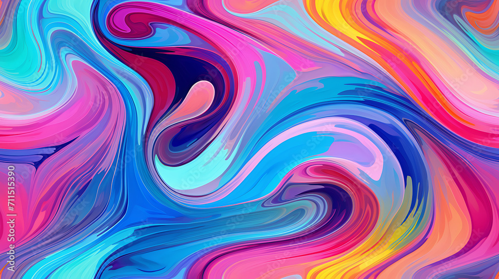 Obraz premium abstract colorful background in paint swirls - Seamless tile. Endless and repeat print.