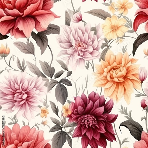 Watercolor floral seamless pattern. Repeating pattern for wallpaper  fabric  packaging design.