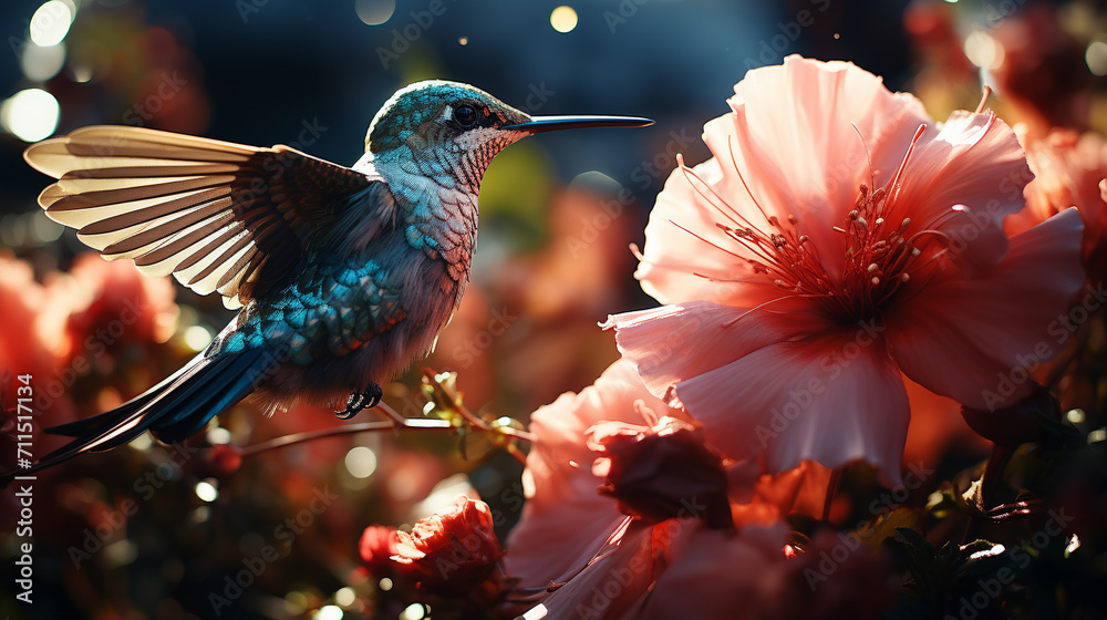 Fototapeta premium hummingbird on flower