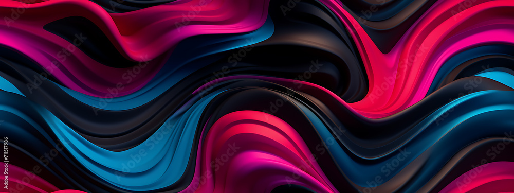 abstract background with colorful waves lines - Seamless tile. Endless and repeat print.