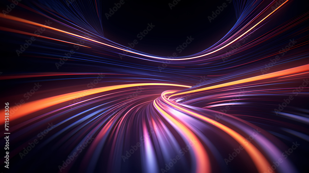 Technology abstract lines background and light effects, technology sense background