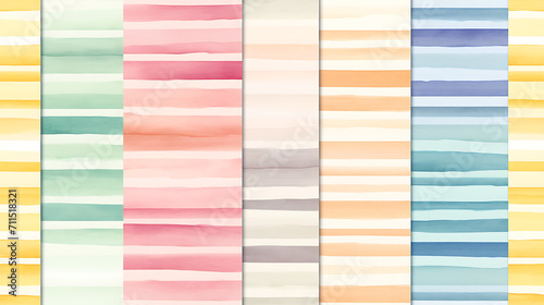 colorful watercolor striped background - Seamless tile. Endless and repeat print.