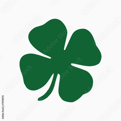 Green shamrock clover vector icon. St Patrick day symbol, leprechaun leaf sign. Shamrock clover isolated, flat decorative element. Logo illustration.