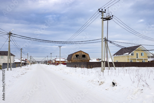 External electrical networks in the Siberian village