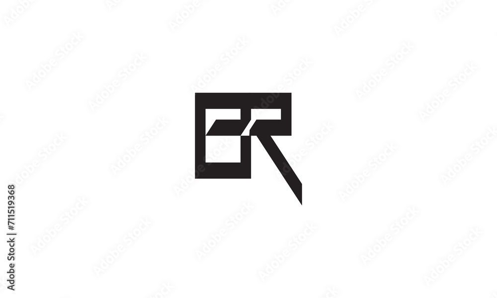  BR, RB, R, B Abstract Letters Logo Monogram