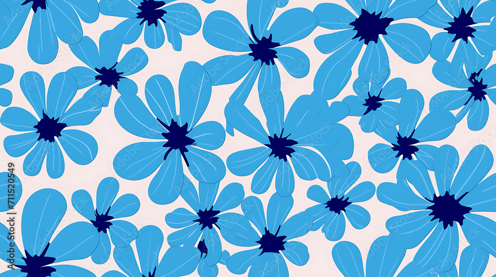 seamless print background with blue and white flowers - Seamless tile. Endless and repeat print. seamless print background with blue and white flowers - Seamless tile. Endless and repeat print.