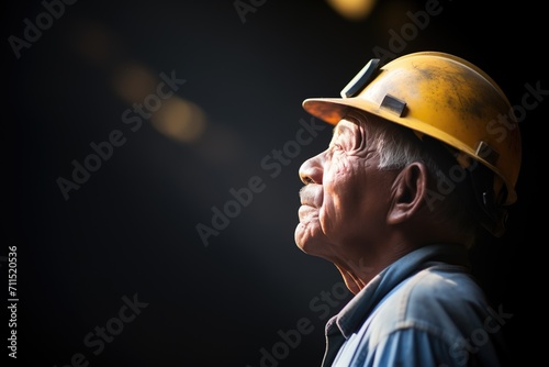 profile of a miners silhouette against a tunnel light