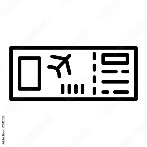 Plane Ticket Line icon