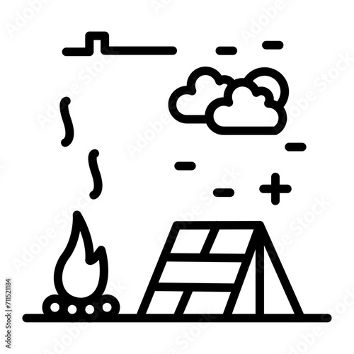 Camping Fire Line icon