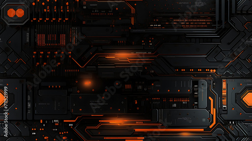 Abstract Orange high tech simple ui ux backround texture, gaming, online, computer. - Seamless tile. Endless and repeat print.	
