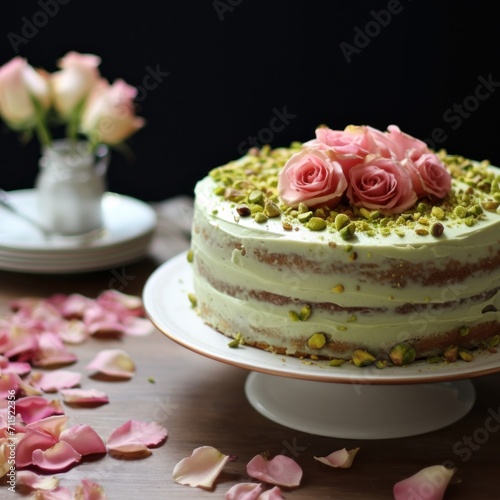 Pistachio Rose Cake © Johannes