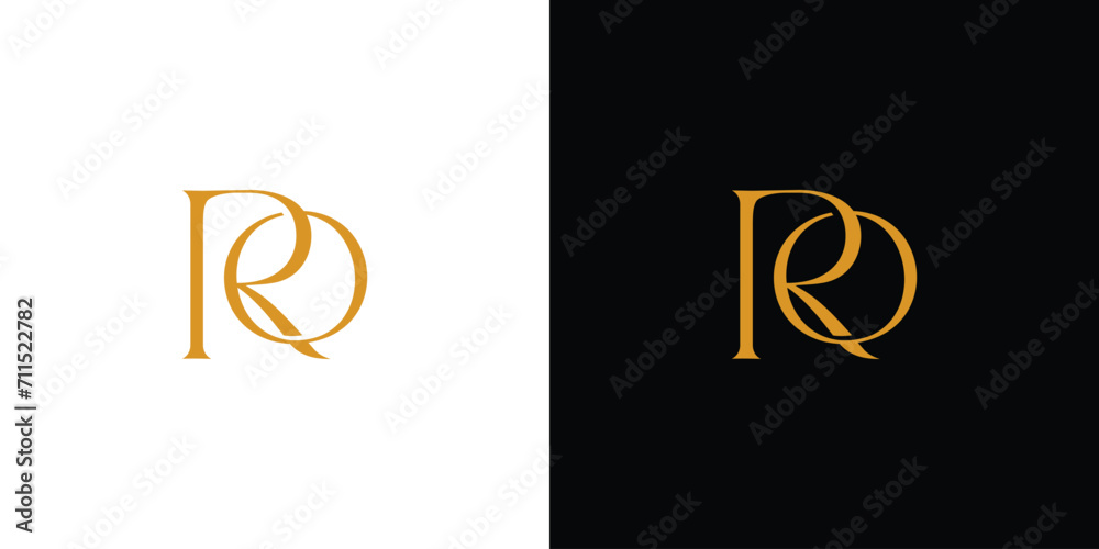 Unique and luxury  letter RO  initials logo design - obrazy, fototapety, plakaty 