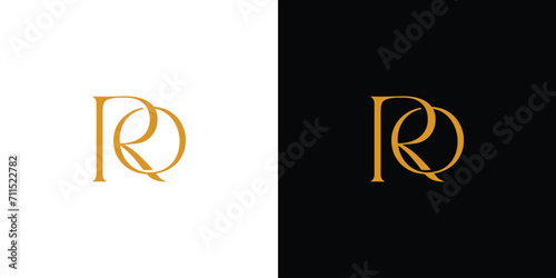 Unique and luxury  letter RO  initials logo design photo