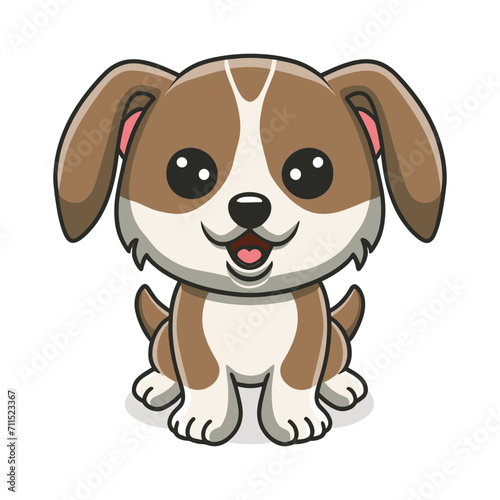 Cute Dog Flat Vector Illustration  Dog Vector Character Design 