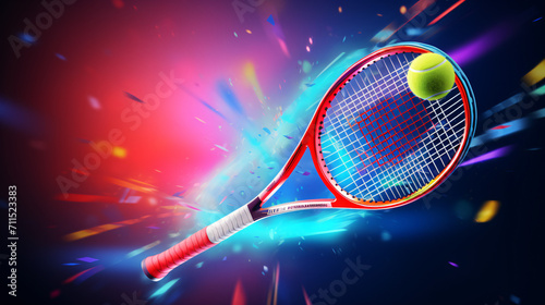 3d Vector Tennis Racket with Ball illustration Sports