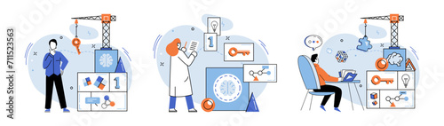 Logical thinking. Vector illustration. Wisdom enables us to apply logical thinking in broader context, considering long-term consequences and ethical implications It paves way for sustainable