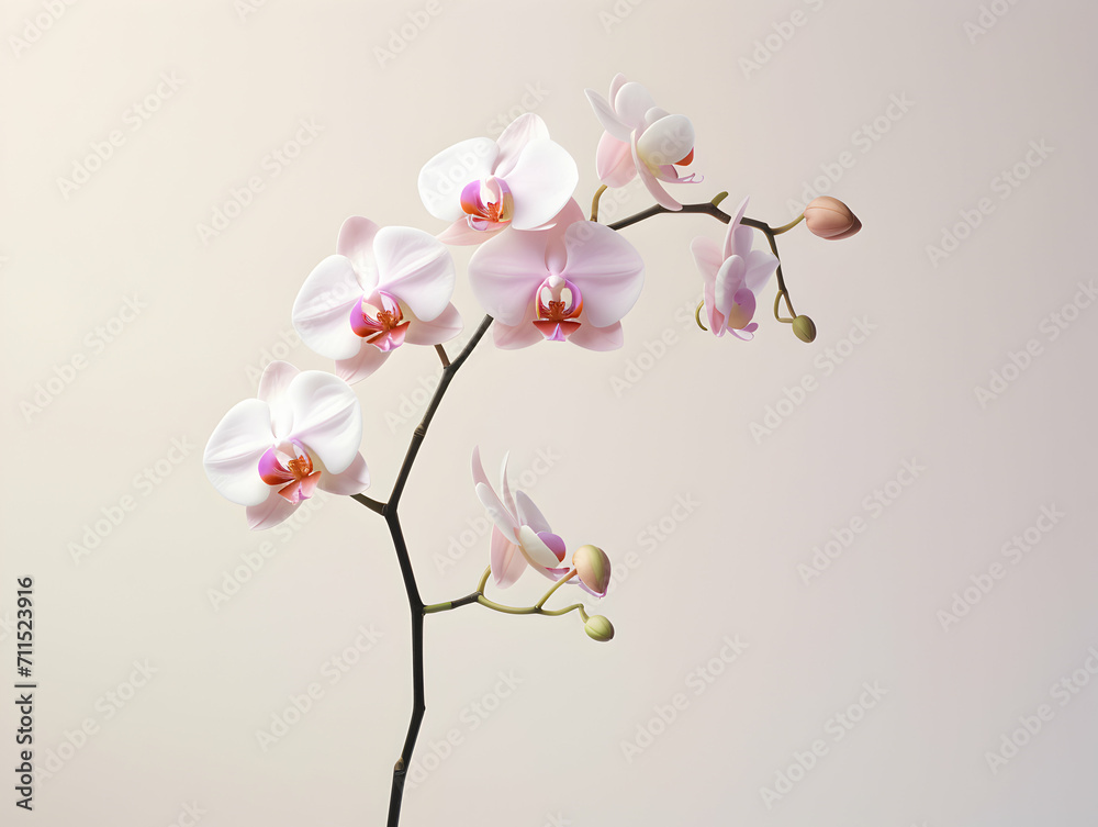 Fototapeta premium Orchid flower in studio background, single orchid flower, Beautiful flower images