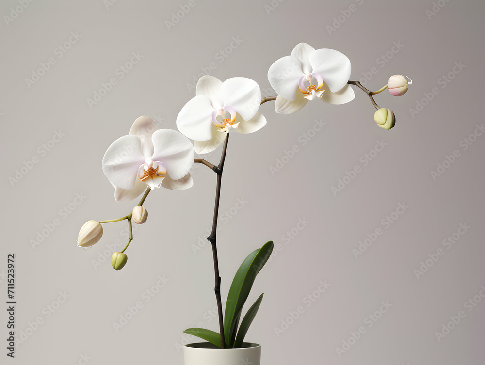 Fototapeta premium Orchid flower in studio background, single orchid flower, Beautiful flower images
