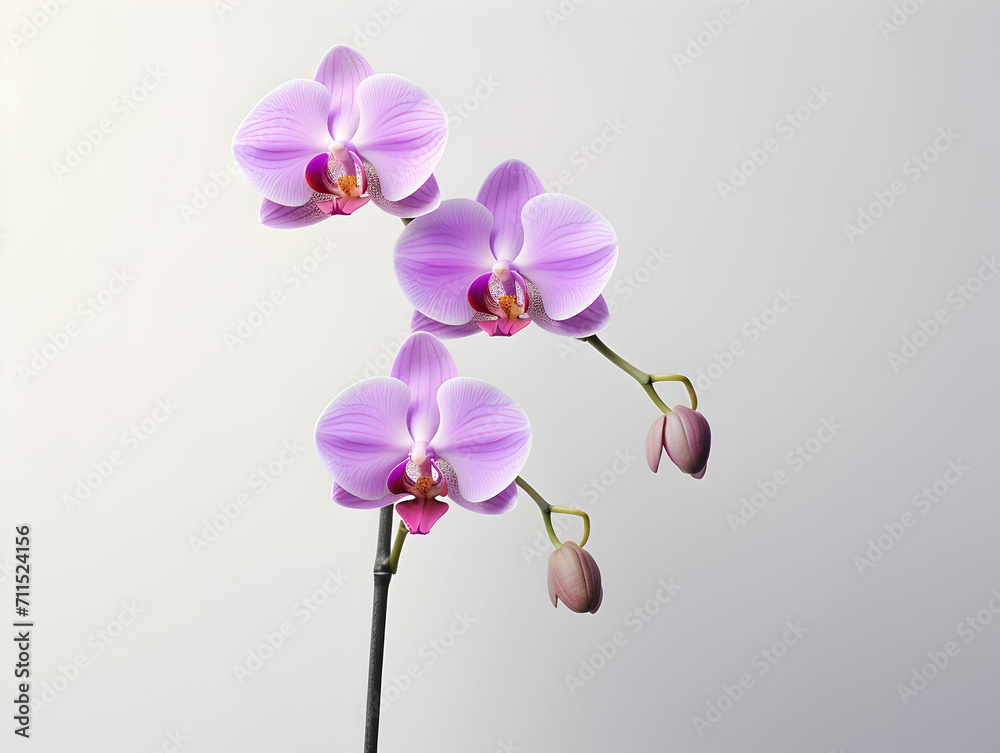Naklejka premium Orchid flower in studio background, single orchid flower, Beautiful flower images