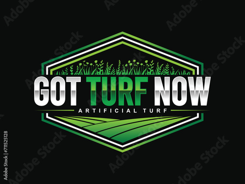 Turf Lawn And Garden Care Company Creative Design Element. Vector Grass And Tree Icon Set For Landscaping Company