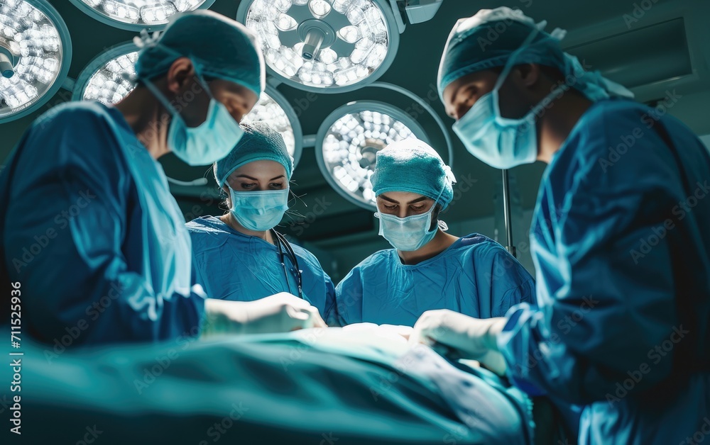 Hospital team of surgery doctors in operating room Hospital team of surgery doctors in operating room