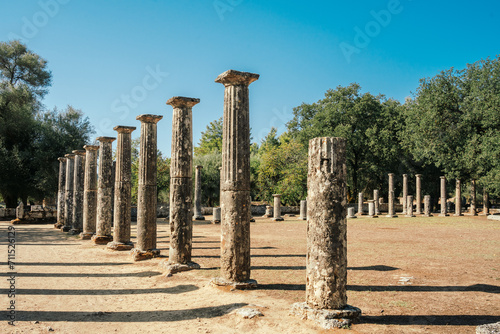 Ruins of the ancient city of Olympia, Greece photo