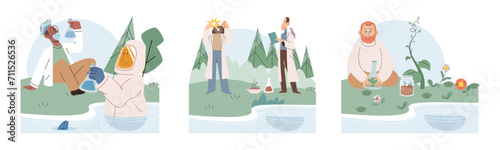 Scientific research. Vector illustration. The scientific research concept provides framework for conducting systematic inquiries Examining data collected during experiments helps draw meaningful