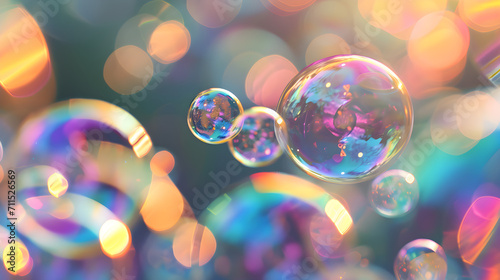 close up with high depth of field photograph of isometric bubbles with a beautiful chromatic sheen across them