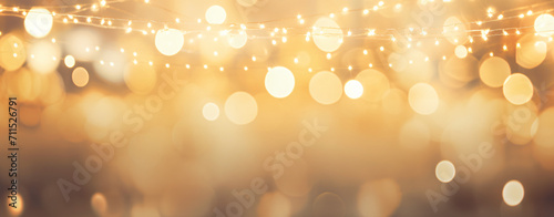 Abstract cream background with blurry festival light