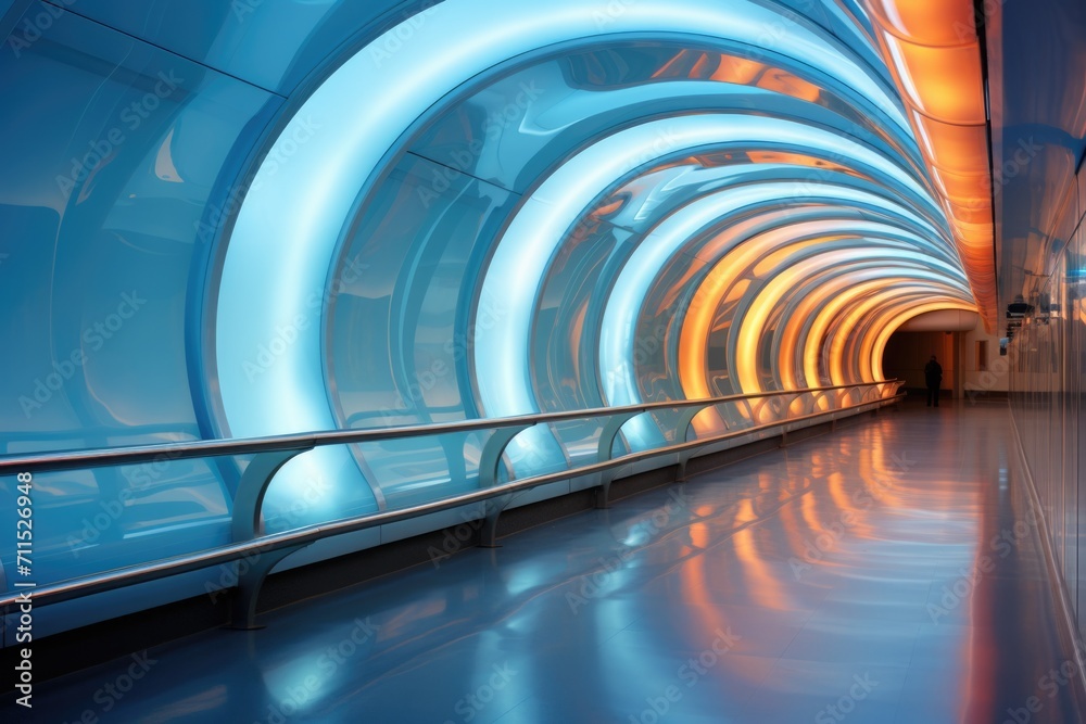 Naklejka premium Modern train station with minimalist design elements