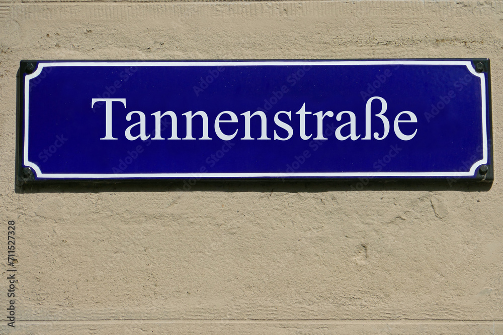 Emailleschild Tannenstraße