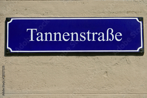 Emailleschild Tannenstraße