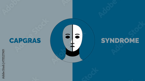 Capgras Syndrome concept. Mental Disease. Psychology. Delusional Belief. Vector Illustration