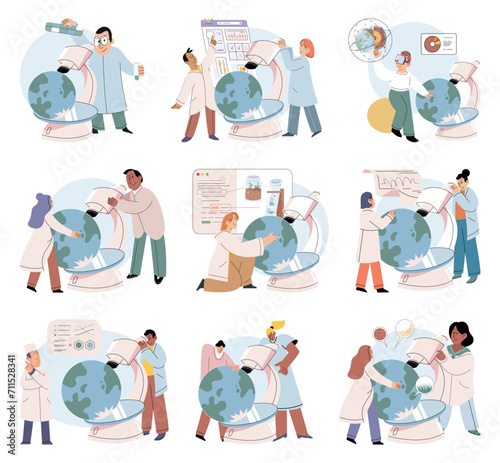Scientific research. Vector illustration. Education equips individuals with necessary skills and knowledge to conduct scientific research The inspiration to explore new avenues scientific research