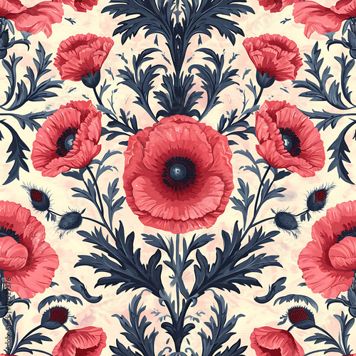 seamless pattern with flowers - Seamless tile. Endless and repeat print.