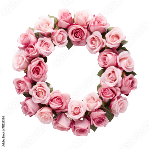 Rose wreath in transparent background