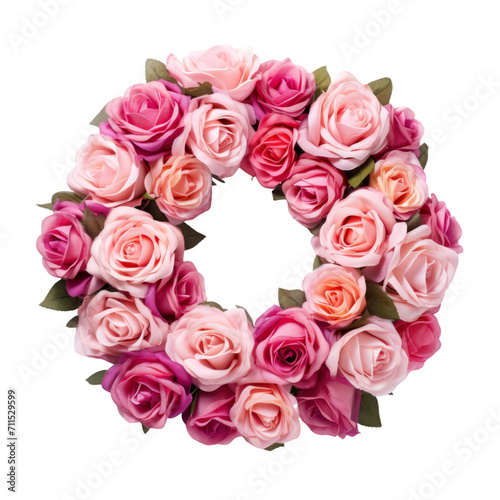 Rose wreath in transparent background