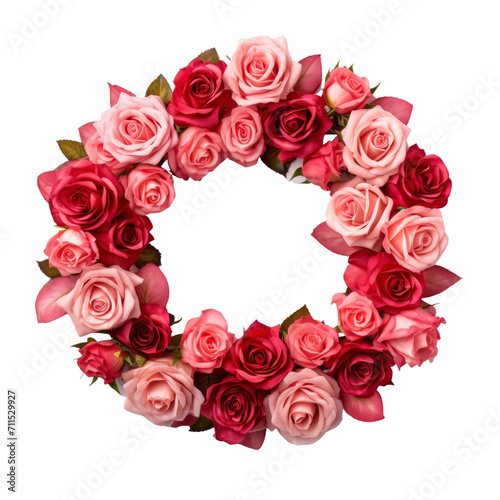 Fototapeta Naklejka Na Ścianę i Meble -  Rose wreath in transparent background