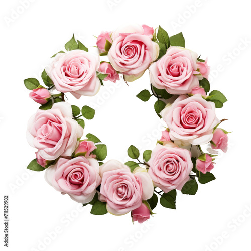 Rose wreath in transparent background