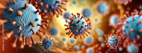 Development and creation of a vaccine to combat the virus. Viruses under a microscope. Reproduction of influenza, AIDS, cancer and hepatitis viruses. Infection.