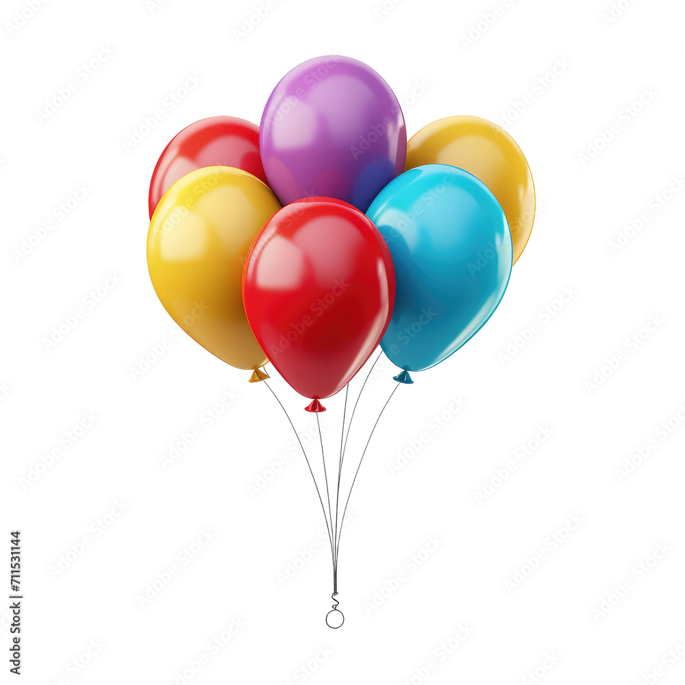 Beautiful balloons isolated on white.