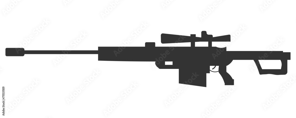 Assault rifle icon. Weapon carabine set vector ilustration.