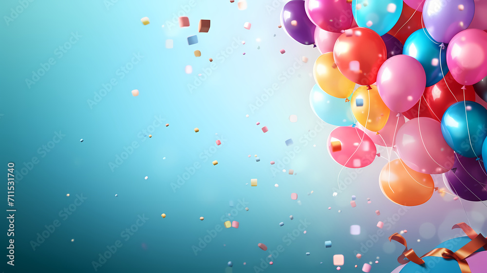 Party balloons, birthday decoration background, anniversary, wedding, holiday with space for text Party balloons, birthday decoration background, anniversary, wedding, holiday with space for text