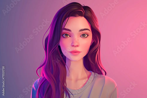 Human portrait game background style 3d stylish illustration