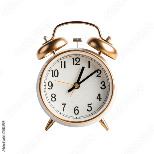 Vintage Alarm Clock isolated on transparent background