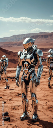 Humanoid robots explore Mars