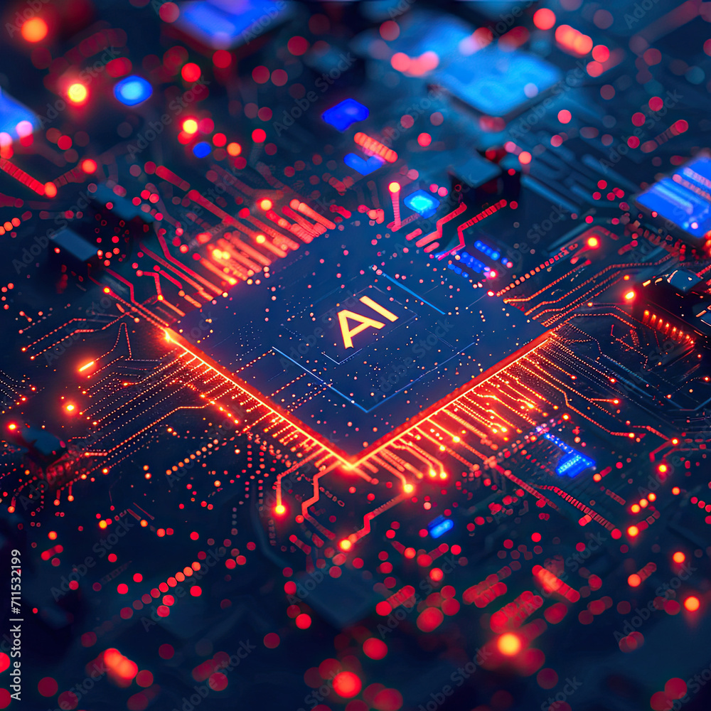 AI Learning and artificial intelligence. Quantum computer technologies ...