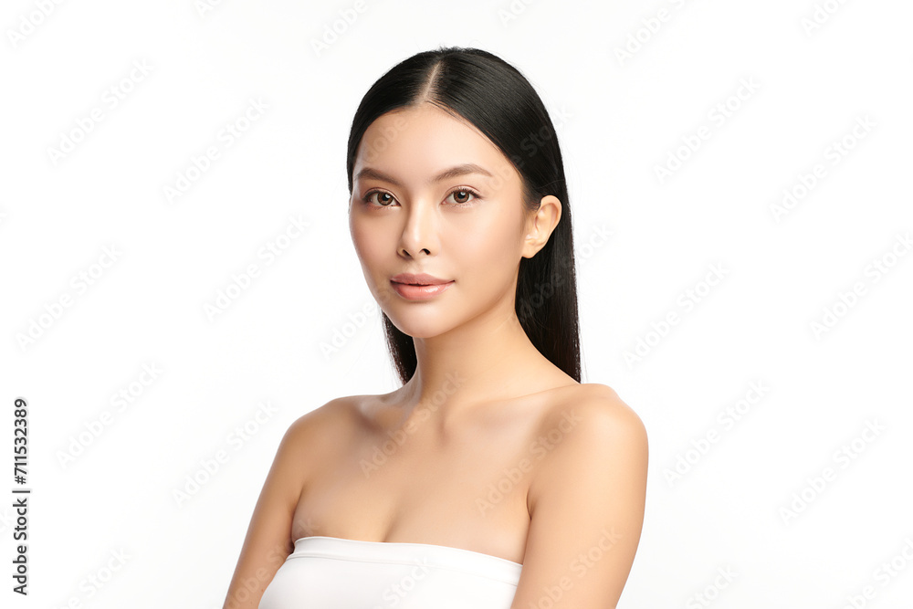 Beautiful young asian woman with clean fresh skin on white background, Face care, Facial treatment, Cosmetology, beauty and spa, Asian women portrait. Beautiful young asian woman with clean fresh skin on white background, Face care, Facial treatment, Cosmetology, beauty and spa, Asian women portrait.