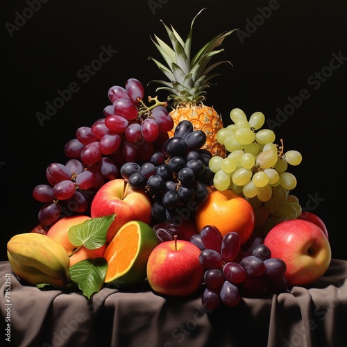 Ultra realistic Dessert Fruit Black Grapes_