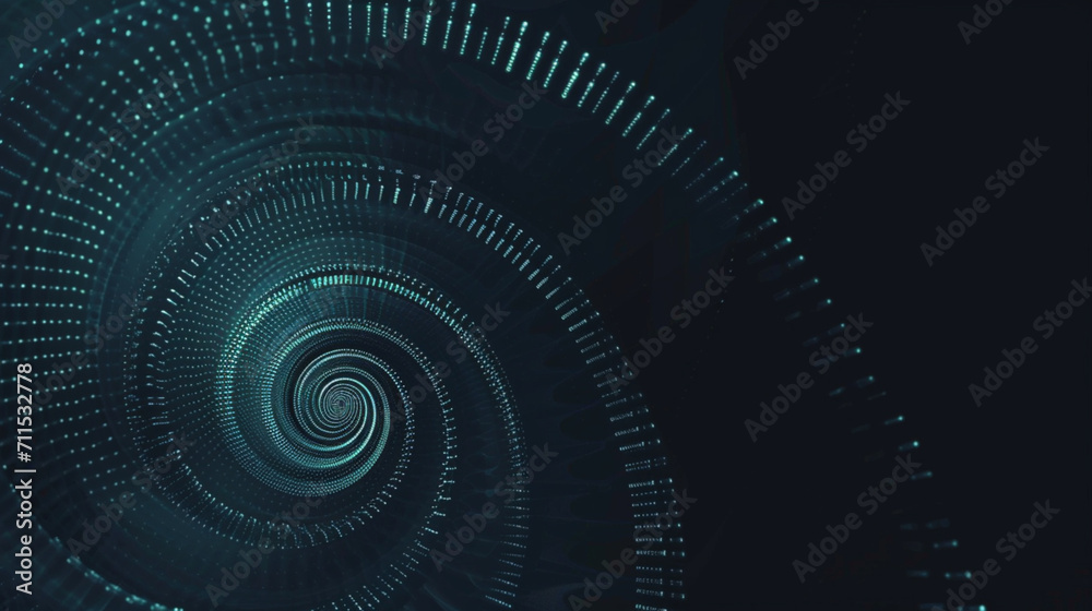 Dark Tech Fibonacci Spiral Lights And Waves Infinte Zoom. Copy paste ...